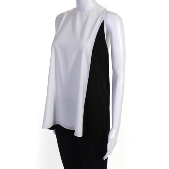 Alice + Olivia Colorblock Tank Top Black White - Picture 6 of 6